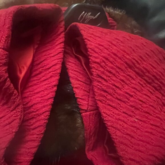 Vintage 1960s riche red coat Mink fur - Picture 14 of 14